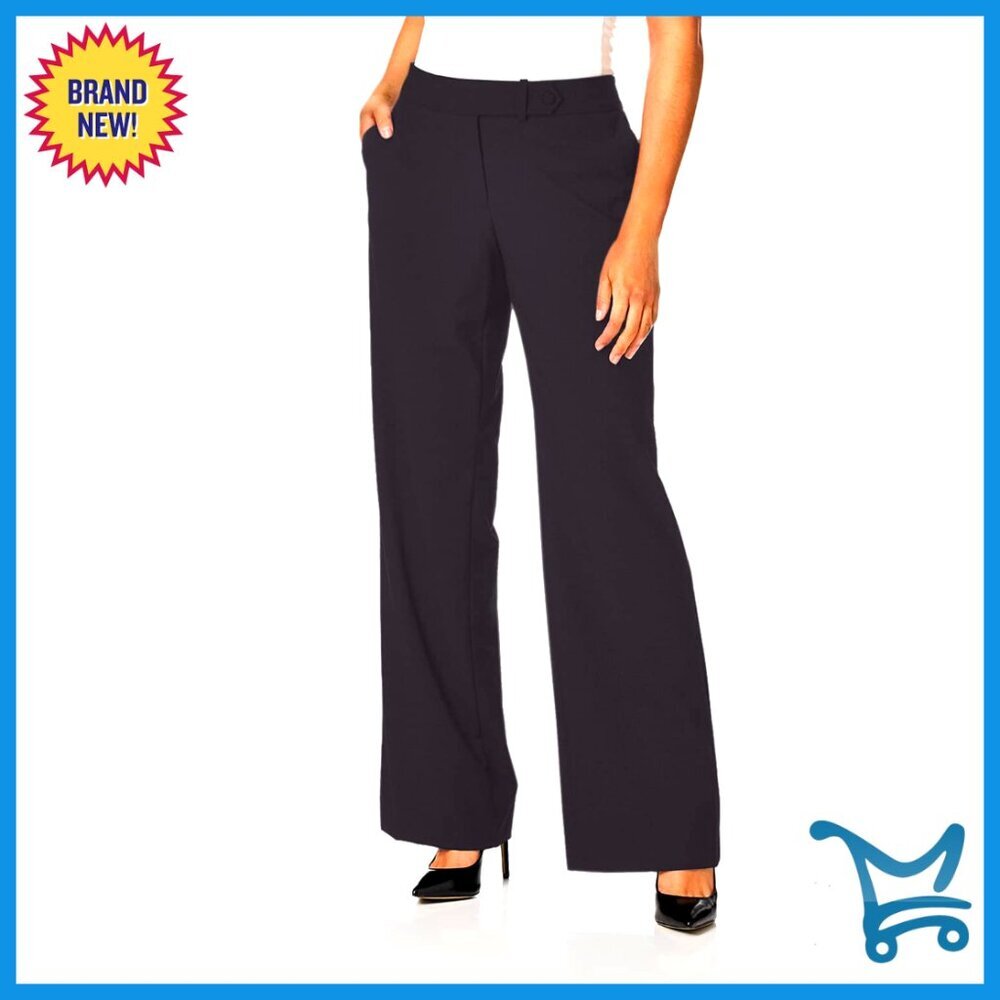 Petite Modern Fit Suit Pant Straight Leg Trousers with Pockets